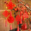 Garden Decorations 1Pcs Chinese Year Decor 2024 R Mini Lantern Hanging Ornament Fu Word Spring Festival Red Pendant Home