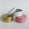 100 x 50G Pot de crème pour le visage en métal vide Petit pot de bonbons en aluminium Pot Conteneurs Emballage de bougie en aluminium blanc 50g Tin Caqmq