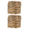 Table Cloth 2Pcs Rustic Napkin Rings Handwoven Buckles Holder For Holiday Party