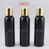 120ml Empty Round Black Liquid Soap Lotion Cosmetic Bottle Containers Gold Aluminum Disc Top Cap,Metal Cap Lotion Bottles 4oz Vniot