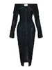 Casual Dresses Sexy Off Shoulder Bodycon Split Long Elegant Evening Patry Gown Slim Robe Femme