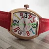 Quality Women's Color Dream Quartz Watch 7851 SC 33mm Date Dial-Up Rose Gold Case Red Leather Watchband Sport Pintle202S