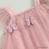 Robes de fille Bébé Fleur Papillon Tulle Robe Fille Sans Manches Robe D'été Enfants Vêtements Enfant Anniversaire Princesse Soirée Robes En Maille