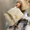 Mode Nepbont Crossbody Tassen Voor Vrouwen 2021 Winter Merk Zacht Pluche Schoudertas Keten Handtassen En Portemonnees Nieuwe Q220f