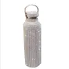 funkelnde High-End-Isolierflasche Bling Strass Edelstahl Therma Diamond Thermo Silver Wasser mit Deckel257C