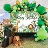Party Decoration Jungle Animal Bakgrund Wild One Birthday Kids Woodland Safari Baby Shower Green Forest Backdrop
