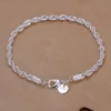 Chaîne 925 Bracelet torsadé de chaîne plaquée en argent Bracelet torsadé à la mode et charmante femme de couleur solide mariage mignon modèle simple bijoux H207 240325