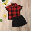 Set di abbigliamento Set natalizio 1-5 anni Bambino per bambini Neonato Abbigliamento da uomo Camicia Top Pantaloncini Pantaloni Abito formale