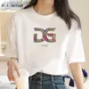 Dames T-shirt Zomer Eenvoudig Straatkleding Dames T-shirt Hot Selling Mode Letterprint Top Nieuwe zomer Ronde hals T-shirt met korte mouwen 5xl 240130