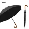 Parapluies Grand parapluie de golf pour hommes femmes poignée en bois 120cm grand coupe-vent fort 8K long luxe