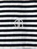 Designer Embroidered Striped T-Shirt Women Summer Autumn Clothes 2024 Cotton Long Sleeve Fashion Tee Shirt T-shirt Female Chic Tees Tops