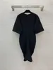 10009 XL 2024 vestido de pista primavera verão vestido tripulação pescoço preto marca mesmo estilo vestido feminino moda alta qualidade weinG24011039