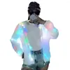 Giacche da donna Giacca da performance luminosa a led con cappuccio che emette luce per l'autunno inverno Cappotto a maniche lunghe colorato con club