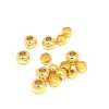 Pärlor 100 st/Lot Gold Plated rostfritt stålpärlor 212mm Big Hole European Ball Spacer Loose Pärlor för smycken som gör DIY -resultat