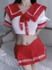 Sexy set sexy vrouwen sexy schoolmeisje kostuums cosplay babydoll nachthemd erotische lingerie jarretel student uniform japans rollenspel