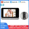 Sonnettes Tuya 4.3 'LCD 1080P WiFi Porte Judas 5000mAh PIR FHD Infrarouge Alexa Google Vidéo Vue Smart Doorbell Eye Camera Viewer 166 °