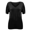 Women's T Shirts Women Casual Printing Short Sleeves V Neck Loose Shirt Blouse Tops Spandex Tee Tech Sleeve