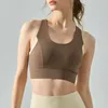 Yoga roupa primavera e verão cor de alta intensidade esportes roupa interior feminina integrada com almofada de peito sem costura fivela traseira ao ar livre correndo y