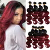 Ombre 1b/99j Brésilien Humain Remy Vierge Cheveux Vague de Corps Cheveux Tisse 100g/bundle Double Trames 3 Bundles/lot