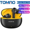 オリジナルの公式Realme Buds T100イヤホンBluetooth 5.3 Super-low 88ms Latency ai nioseキャンセルIPX5ワイヤレスヘッドフォン