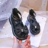 أحذية الفتاة الجلدية أحذية الكاحل لوليتا الأطفال الجميلة ماري جينس سستة القوس 26-36 Morden Round Toe Kids Spring Shoes 240124