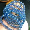 Decorative Figurines Natural Aquamarines Bracelet Beads Jewelry Gift For Men Magnetic Health Protection Women Holiday 1pcs 7/8mm