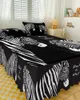 Bed Skirt Nordic Zebra Animal Black Elastic Fitted Bedspread With Pillowcases Protector Mattress Cover Bedding Set Sheet