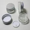 360 x 5g Reizen Transparant Klein Schattig Glazen Crèmepotje 5g Glazen Make-up Potjes met Zilveren Aluminium Dop Witte PE Pad Shate