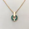 Anello Collana di diamanti Moda Malachite naturale Lettera Ciondolo Gioielli da donna Coppia Gift3011