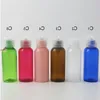 50 x 50 ml Travel Pet Plastic Cream Bottle With White Black Clear Flip Top Cap Insert Set 5/3oz Cosmetic Shampoo Containerfree Shipping FVOA