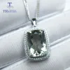 Rings Tbj,big Natural Green Amethyst Quartz Gemstone Jewelry Set Pendant and Ring in Sterling Sier Classic Trendy Gift for Women