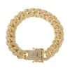 Catene Hip Hop esplosive con diamanti pieni Uomo Donna Bracciale cubano Gioielli Collana cubana di moda273K