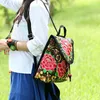 حقيبة ظهر للنساء الأزهار المطرزة الصيفية سفر الكتف على الكتف هدية بوهيميا