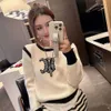 2024SS vrouwen breien top designer trui mode hot rhinestone wilg studs letter grafische lange mouw truien ronde nek pullover gebreide kleding