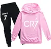 Giyim Setleri Cr7 Ronaldo Kids Hoodies 2pcs/Set Trailsuit Çocuklar Unsex Casual Hooded Sweatshirt ve Harem 214y 201127 DHVN9