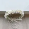 Acessórios de cabelo branco flor menina coroa bebê bandana casamento nupcial