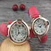 Relógio de pulso feminino de quartzo, relógio de couro japonês movimento ouro rosa à prova d'água de marca masculina items240j