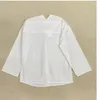 Kvinnors T-skjortor 2024 Spring Tot Leisure pendlare Cotton Poplin Drop Shoulder V-Neck Single Breasted Loose Shirt