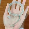 Bangle Antique Bracelet Lotus Cold 58mm Transparent Hand Ornaments Trendy Fashion White Moonlight Friend Gift