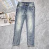 Jeans pour hommes Designer Fashion Jeans pour hommes printemps et été pantalon slim stretch bleu clair hommes IDK4