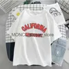 T-shirts masculins Los Angeles Fashion Mens T-shirt American Letter American Imprimé Coton graphique à manches