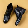 Botas masculinas clássicas de couro real, cano alto, vestido com zíper, fivela, sapatos formais para homens, botas pretas