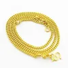 Correntes inteiras 24k ouro preenchido 2mm link cadeia colar para pingente moda alta qualidade cor amarela mulheres jóias acessórios317m