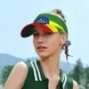 エチオピア旗夏のエアサンハットバイザーUV保護トップ空のスポーツゴルフランニング日焼け止めキャップ