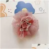 Hårtillbehör 8st/Lot Princess Children Baby Hairpin Vintage 3D Crown Mesh Clip for Kids Girl Birthday Party Decroative Pin Gift D OTFR1