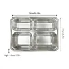 Piatti In Acciaio Inox Diviso Lunch Box Piatto Da Insalata Con 4 Scomparti Per Servire Rettangolari E Controllo Delle Porzioni