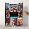 Collage di foto personalizzato Letto personalizzato per la famiglia con immagini Testo Best Friends Kids Personalizza le tue foto su una coperta per regali commemorativi di compleanno