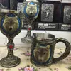 1 stuk Wolf Bierpul Cool Keltische Hars Rvs 3D Wolf Beker Drinkware Mok Gothic Etentje Decor Y20010300S