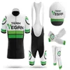 2022 Vegan Black Green Cycling Team Jersey 19D Bike Shorts Set Ropa Ciclismo Mens Mtb Summer Pro Cyching Maillot Bottom Clothing303g