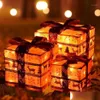 Decorações de Natal brilham na caixa de presente de iluminação escura interior caminho ao ar livre presente para festa de feriado cristmas ornamento xmas n20 dh0te
